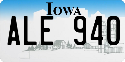 IA license plate ALE940