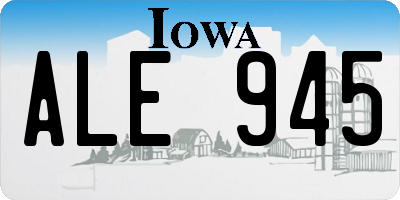 IA license plate ALE945