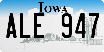 IA license plate ALE947