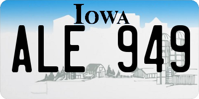 IA license plate ALE949