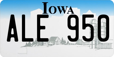 IA license plate ALE950