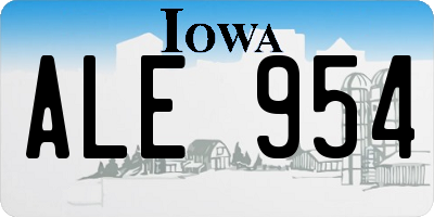 IA license plate ALE954