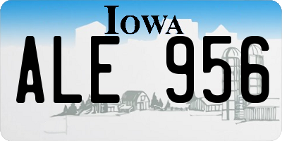 IA license plate ALE956