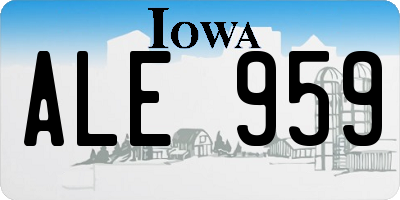 IA license plate ALE959