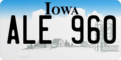 IA license plate ALE960