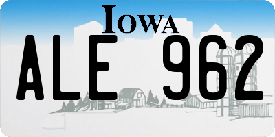 IA license plate ALE962