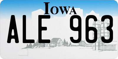 IA license plate ALE963