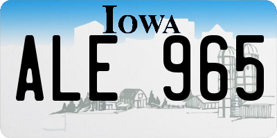 IA license plate ALE965