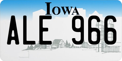 IA license plate ALE966