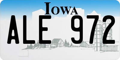 IA license plate ALE972