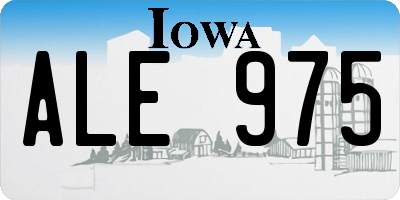 IA license plate ALE975
