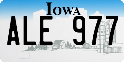 IA license plate ALE977