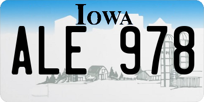IA license plate ALE978