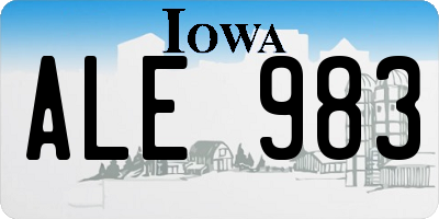 IA license plate ALE983