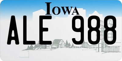 IA license plate ALE988