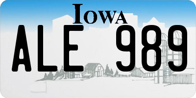 IA license plate ALE989