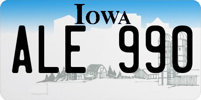IA license plate ALE990