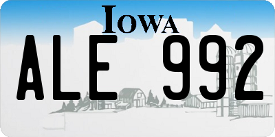 IA license plate ALE992
