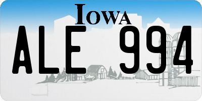 IA license plate ALE994