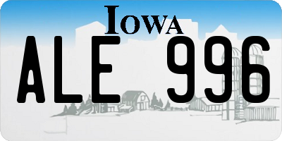 IA license plate ALE996