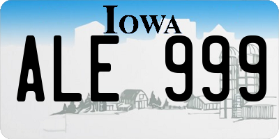 IA license plate ALE999