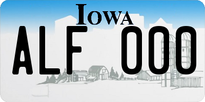 IA license plate ALF000