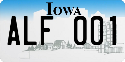 IA license plate ALF001