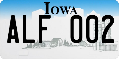 IA license plate ALF002