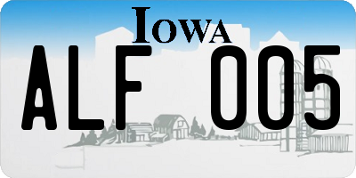IA license plate ALF005