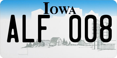 IA license plate ALF008