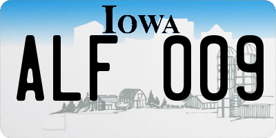 IA license plate ALF009