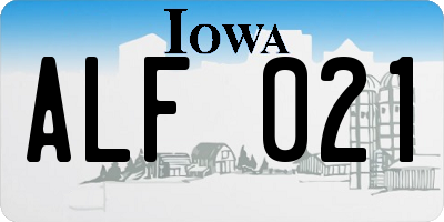 IA license plate ALF021
