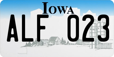 IA license plate ALF023
