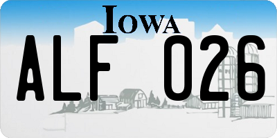 IA license plate ALF026