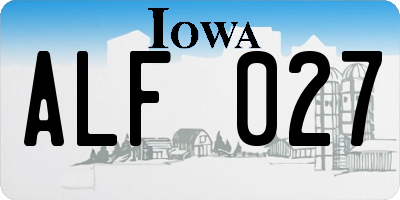 IA license plate ALF027