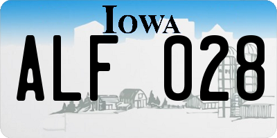 IA license plate ALF028