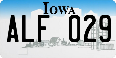 IA license plate ALF029