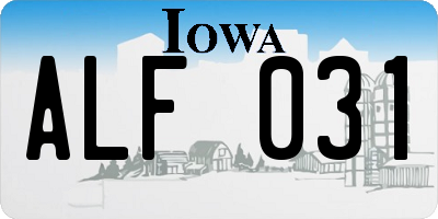 IA license plate ALF031