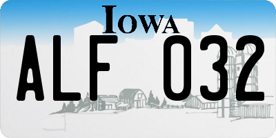 IA license plate ALF032