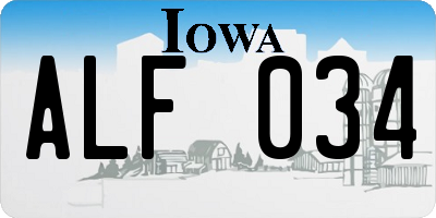 IA license plate ALF034