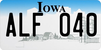 IA license plate ALF040