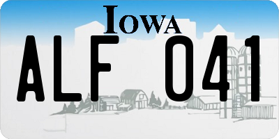 IA license plate ALF041