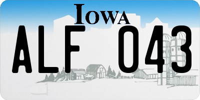 IA license plate ALF043