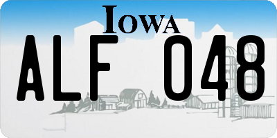 IA license plate ALF048