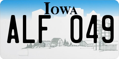 IA license plate ALF049