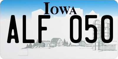IA license plate ALF050