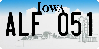 IA license plate ALF051