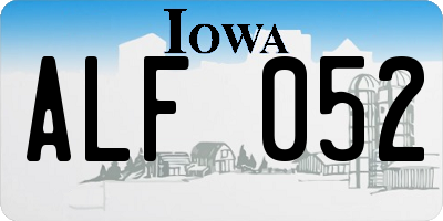 IA license plate ALF052