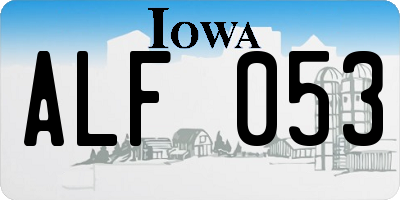 IA license plate ALF053