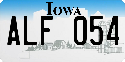 IA license plate ALF054